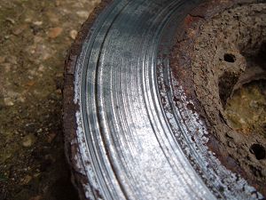 Corroded brake discs