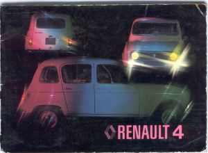 1976 handbook cover feature a white Renault 4 photographed under coloured lighting